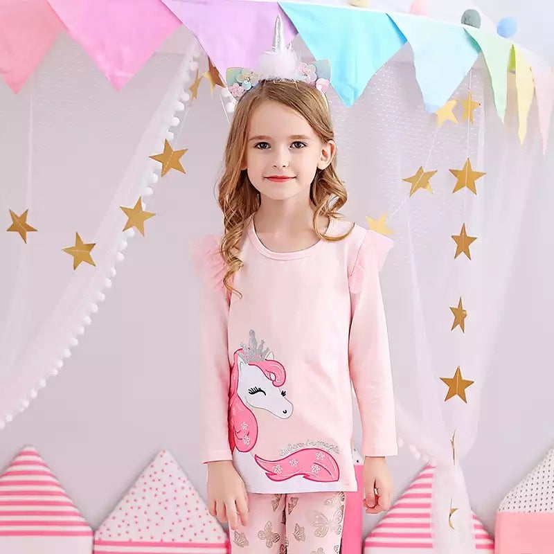 Girls Pink Unicorn Top (Age 24M-8Y) Pink