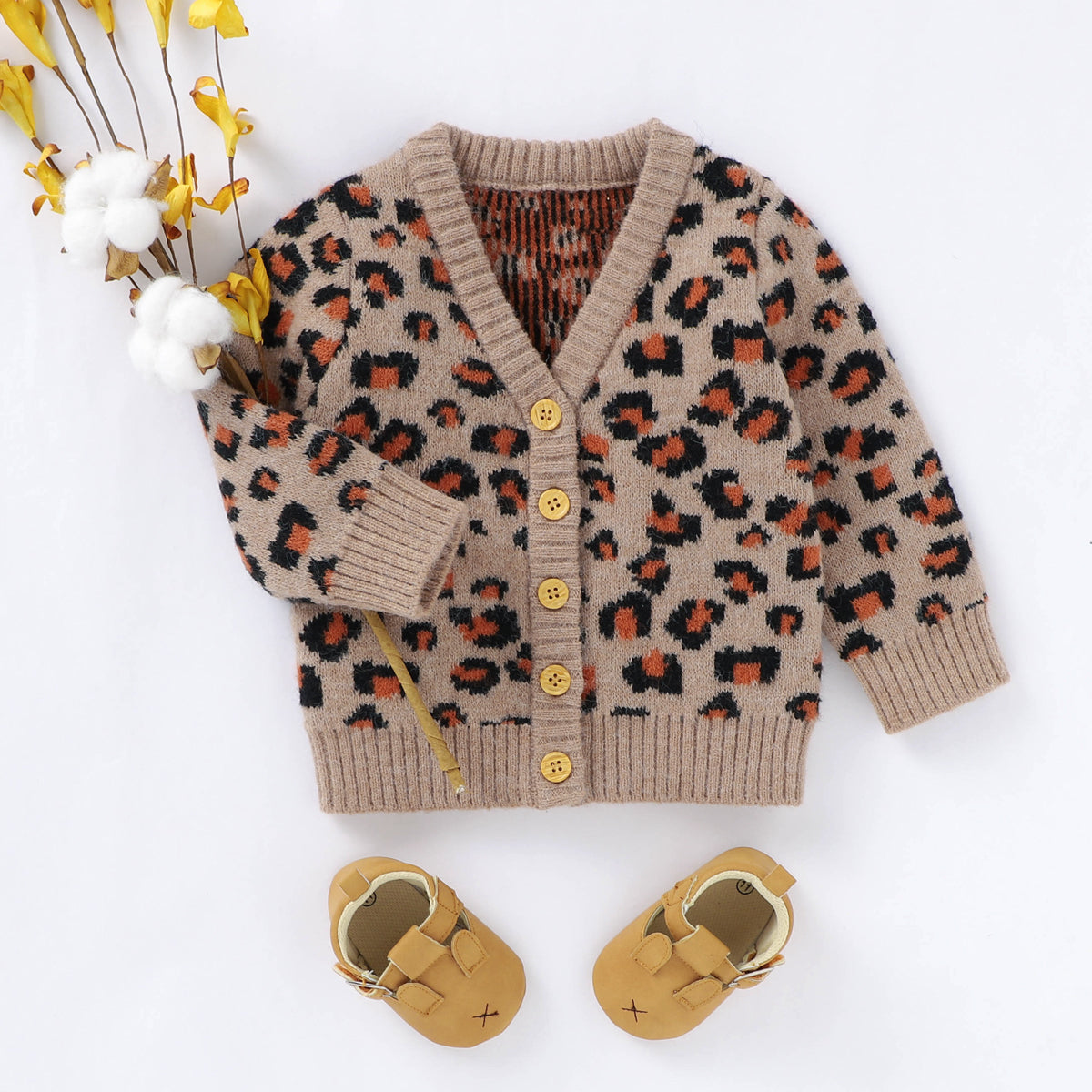 Baby Brown Leopard Print Cardigan (Age 6M-24M)