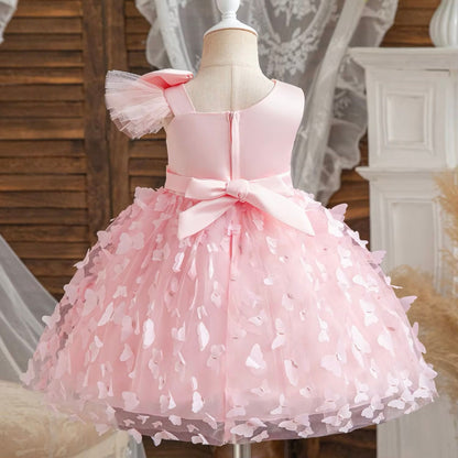 Girls Bow Butterfly Tulle Dress (Age 9M-5YRS)