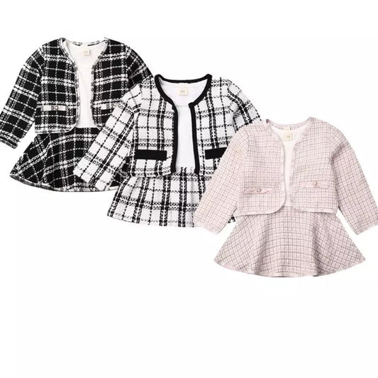 Baby Girl Plaid Jacket & Dress Set (Age 12M - 5 YRS)