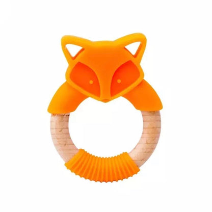 Baby Animal Silicone Teething Ring Orange