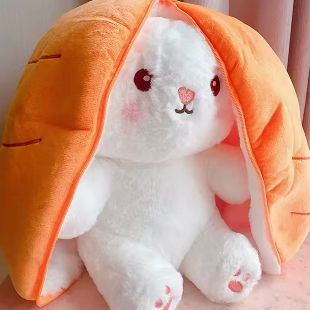 Plush Strawberry/Carrot 2 in 1 Rabbit Stuffed Toy - 25cm