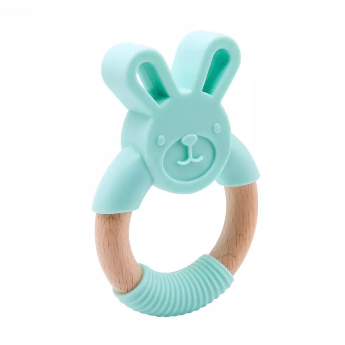 Baby Animal Silicone Teething Ring Mint 2