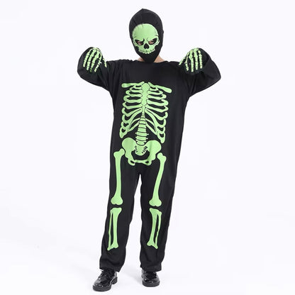 Boys Glow In The Dark Skeleton Costume (Age 3-12 Years)