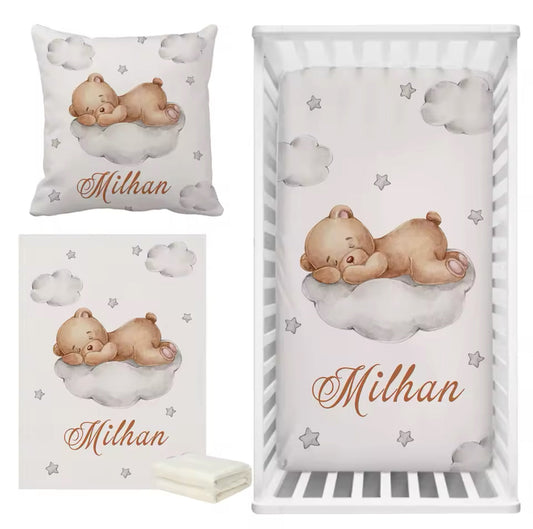 Baby Custom Bear Bedding Personalised Set