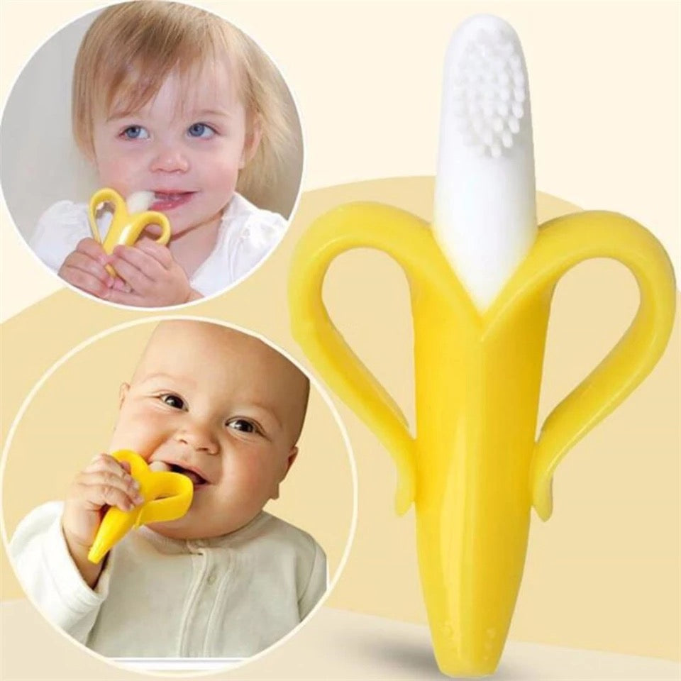 Baby Banana Teething Toothbrush for Infants Yellow