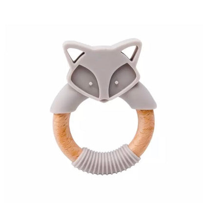 Baby Animal Silicone Teething Ring Gray 2