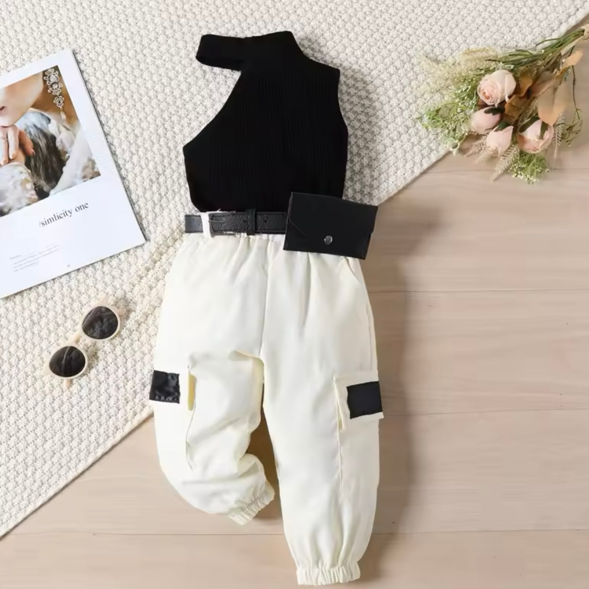 Girl Top & Cargo Pants Set (Age 18M-5YRS)