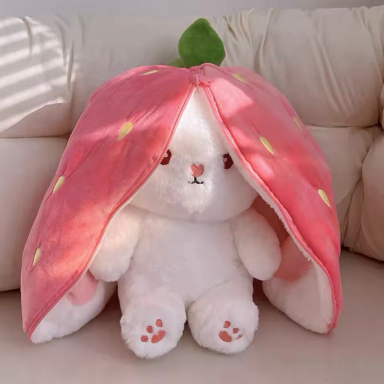 Plush Strawberry/Carrot 2 in 1 Rabbit Stuffed Toy - 25cm