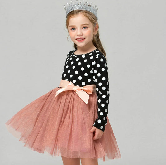 Girls Polka Dot Tulle Dress (Age 3-7YRS)