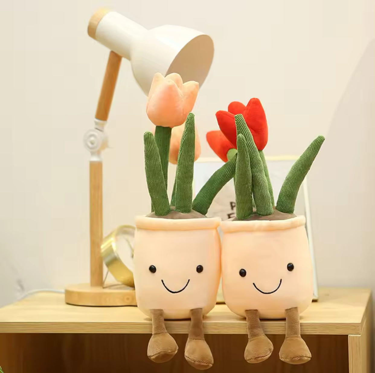 Plush Tulips Flower Pots Stuffed Toy - 35cm