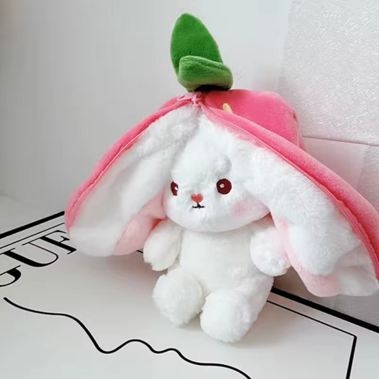 Plush Strawberry/Carrot 2 in 1 Rabbit Stuffed Toy - 25cm