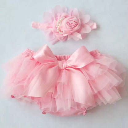 Baby Girls Ruffle Bloomers & Headband - (Age 3m-24m)