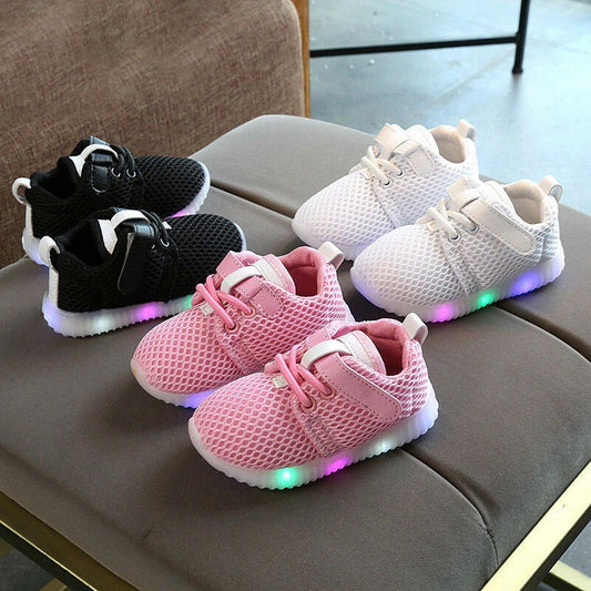 Kids LED Light Up Trainers Shoes