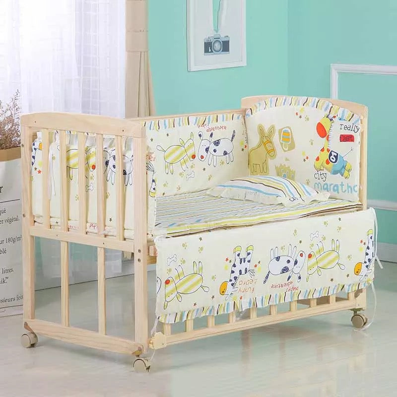 Animated Crib Bumper Bedding Set - 5 Pack Yellow 120 x 65