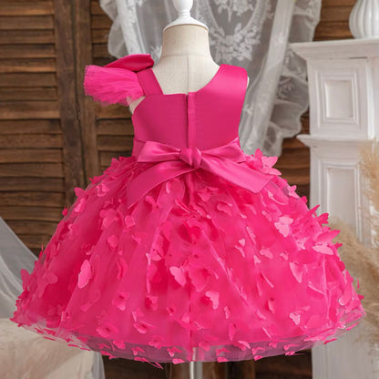 Girls Bow Butterfly Tulle Dress (Age 9M-5YRS)