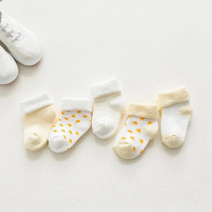 Baby Girls / Boys Socks - 5 Pair (Age Newborn - 24M) Yellow