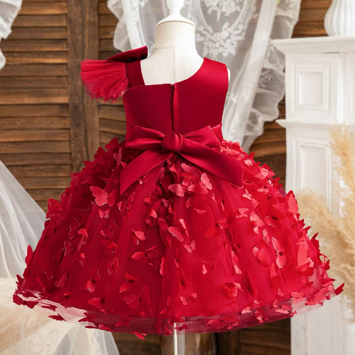 Girls Bow Butterfly Tulle Dress (Age 9M-5YRS)