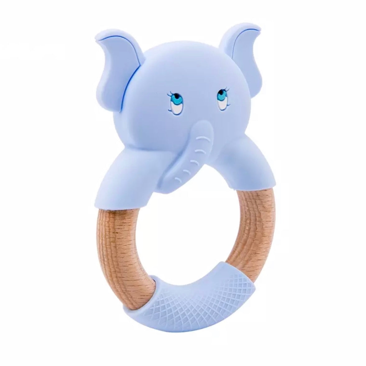 Baby Animal Silicone Teething Ring Blue Elephant