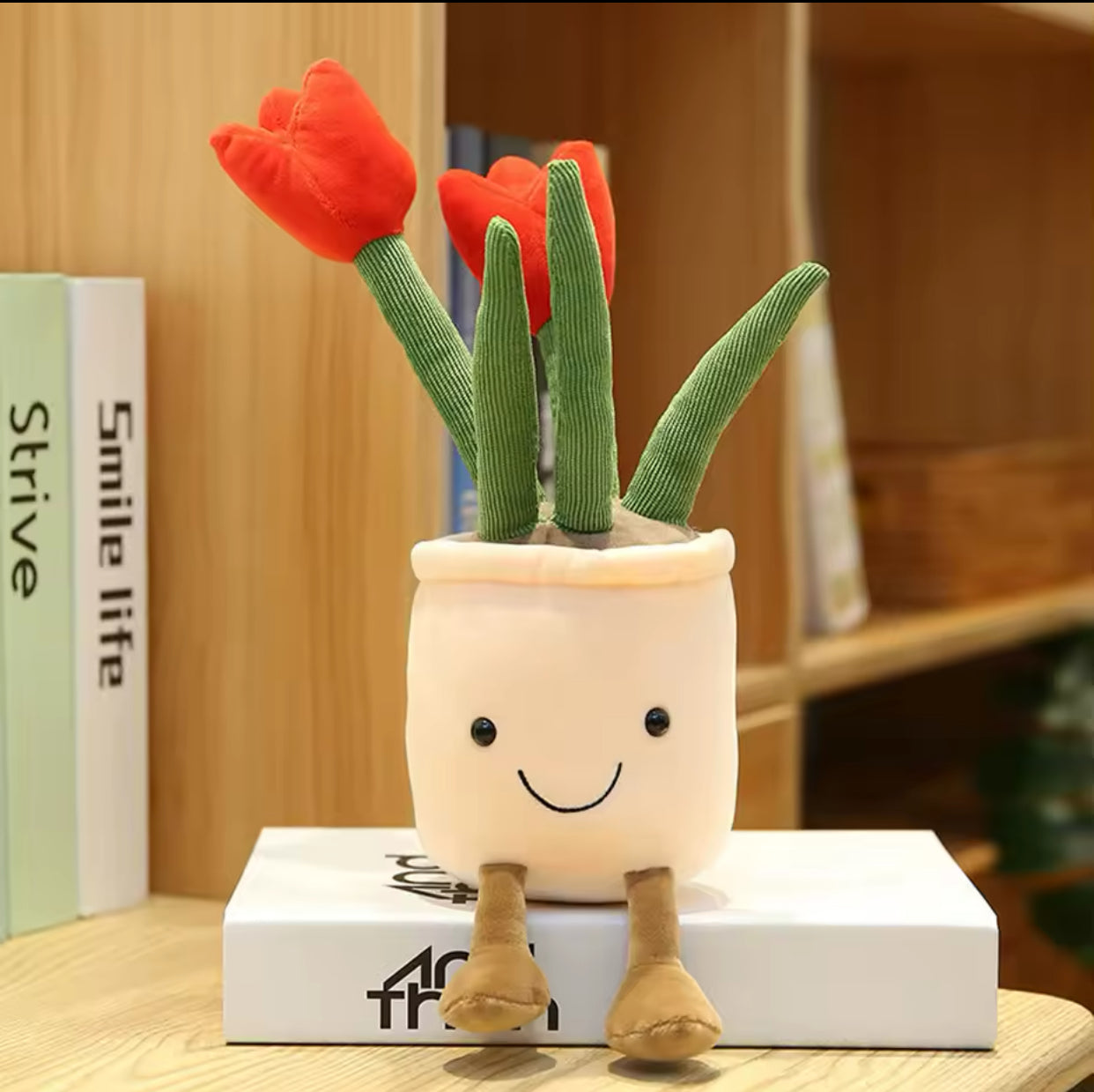 Plush Tulips Flower Pots Stuffed Toy - 35cm