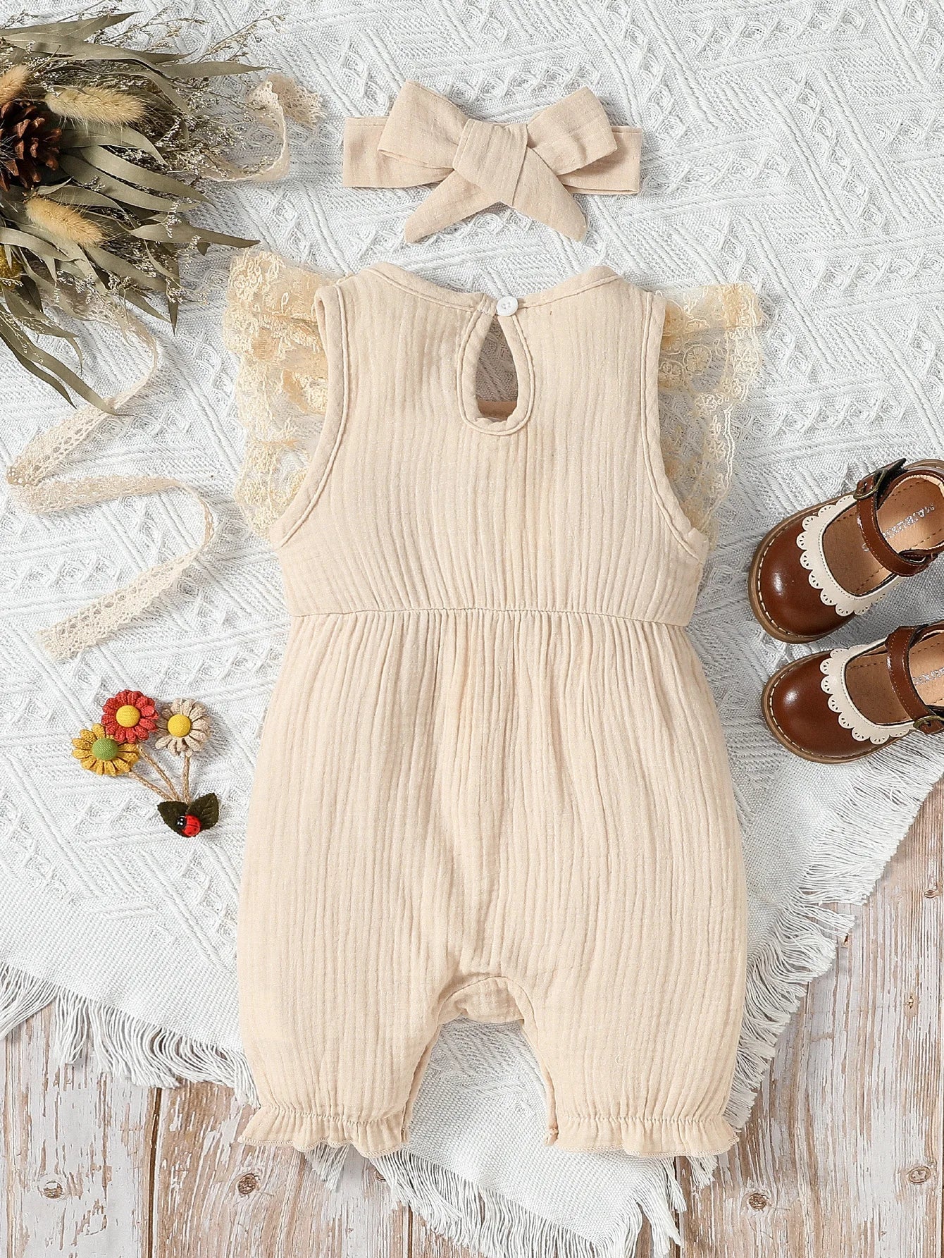 Baby Girls Romper & Headband Set (Age 3M-24M)