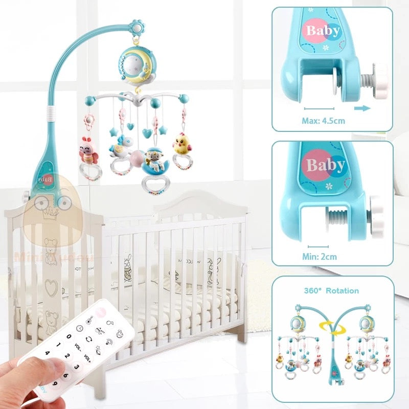 Baby Musical Projector Rotating Crib Mobile & Night Light