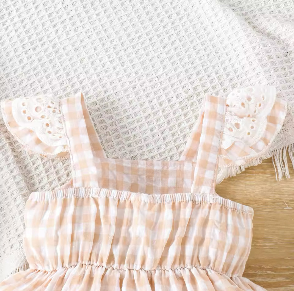 Baby Girl Pink Plaid Romper & Headband (Age Newborn - 18M)