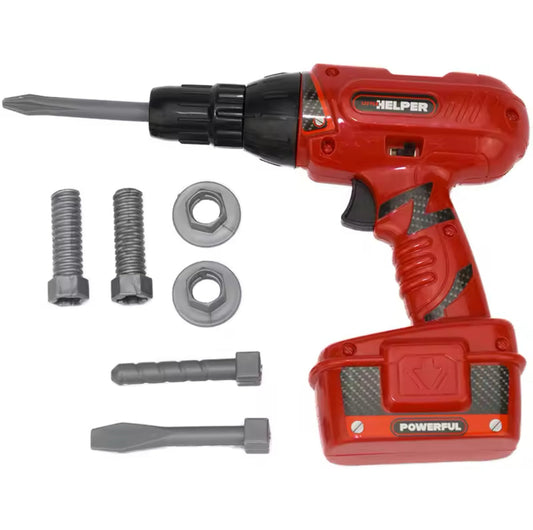 Toy Electric Drill With Screws & Bolts