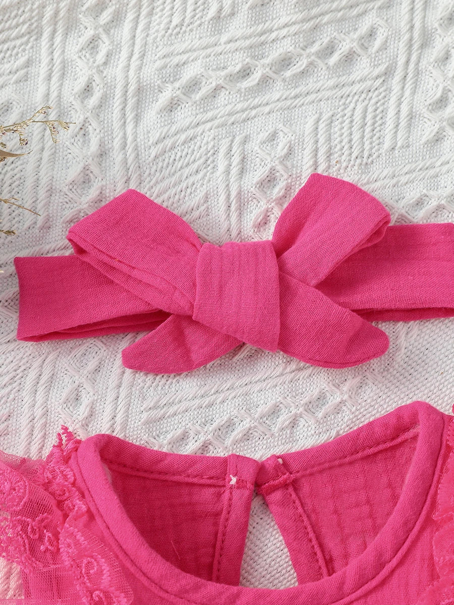 Baby Girls Romper & Headband Set (Age 3M-24M)