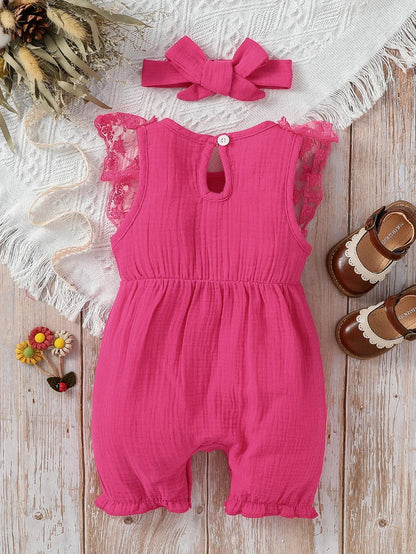 Baby Girls Romper & Headband Set (Age 3M-24M)