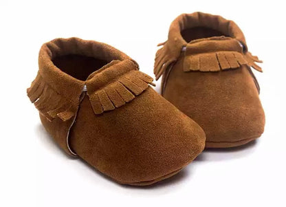 Baby Non-Slip Moccasin Shoes (Age Newborn - 18m) Brown