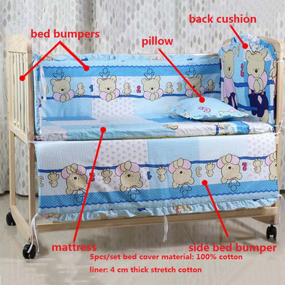 Animated Crib Bumper Bedding Set - 5 Pack