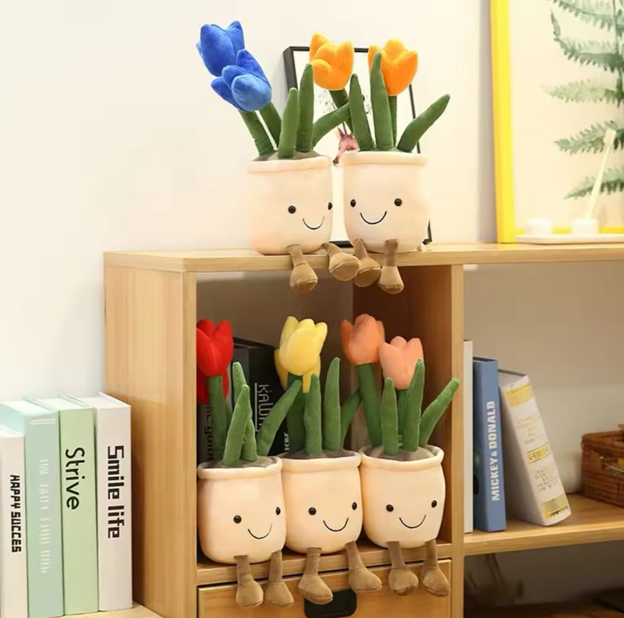 Plush Tulips Flower Pots Stuffed Toy - 35cm