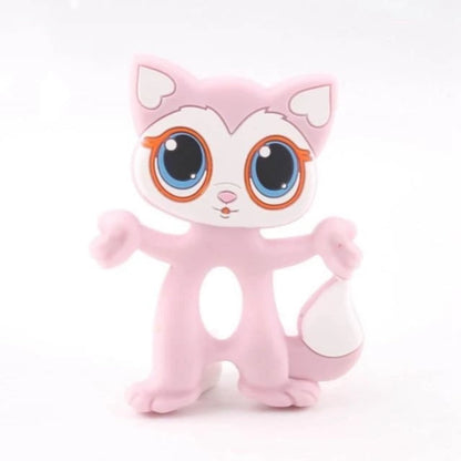 Baby Teething Silicone Teether BFA FREE Pink Cat