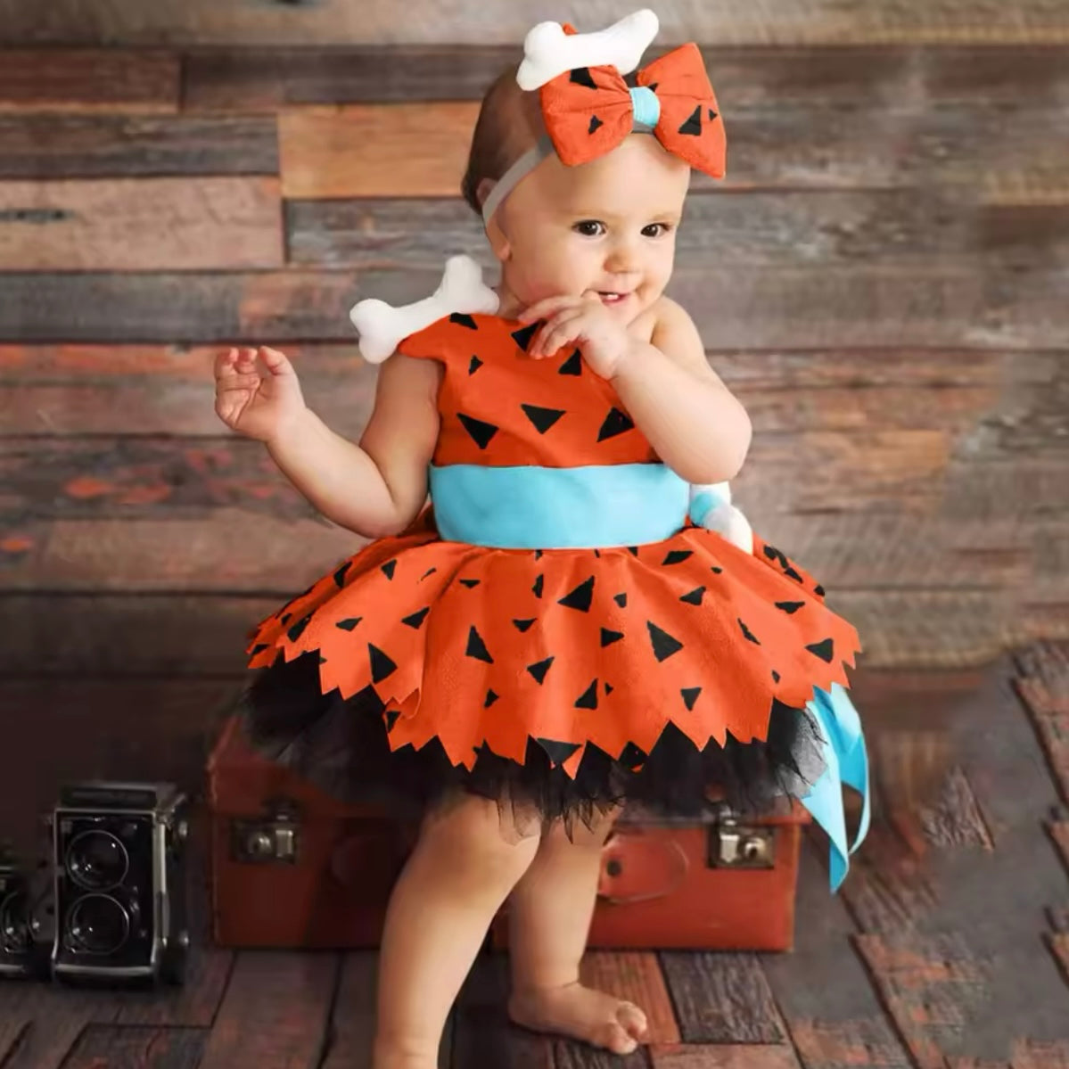 Baby Girls Flintstones Dress (Age 6M-4YRS)