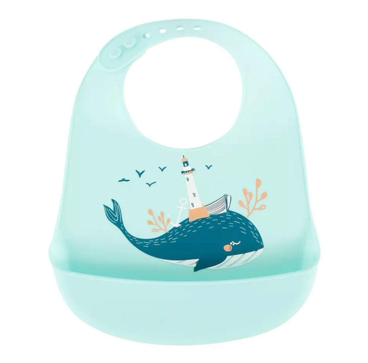 Baby Waterproof Silicone Bib Green