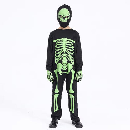 Boys Glow In The Dark Skeleton Costume (Age 3-12 Years)