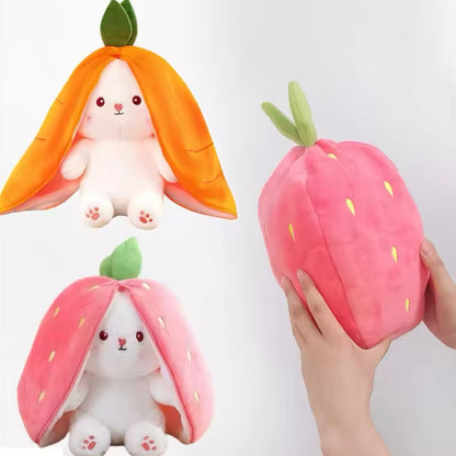 Plush Strawberry/Carrot 2 in 1 Rabbit Stuffed Toy - 25cm