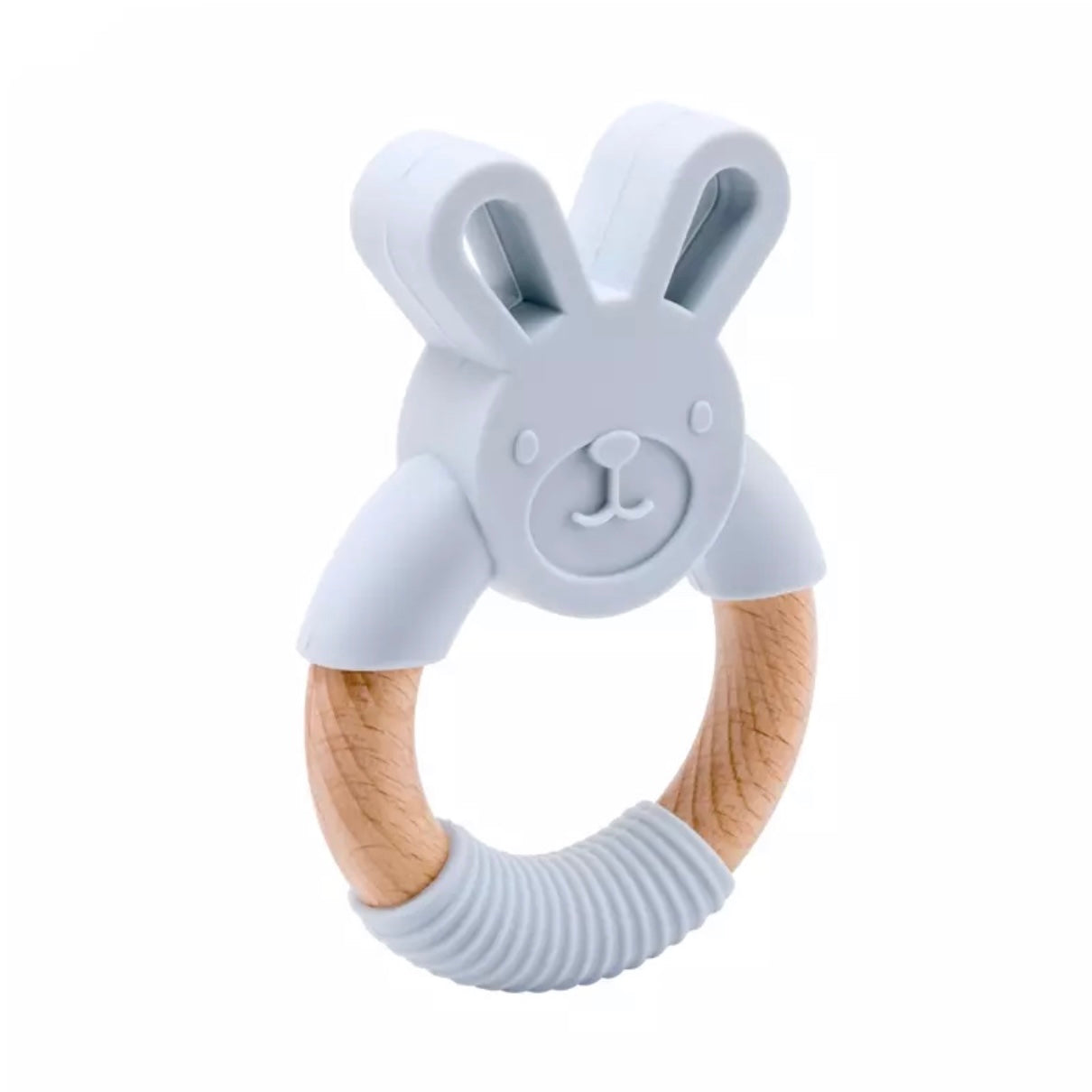 Baby Animal Silicone Teething Ring Gray 3