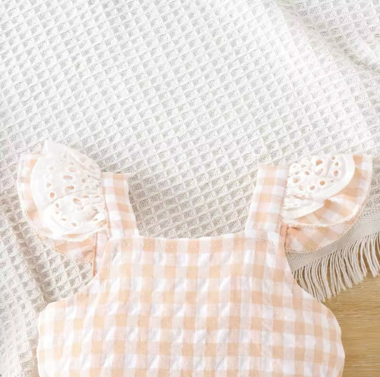 Baby Girl Pink Plaid Romper & Headband (Age Newborn - 18M)