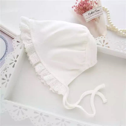 Baby Girls White Bonnet Hat White One Size