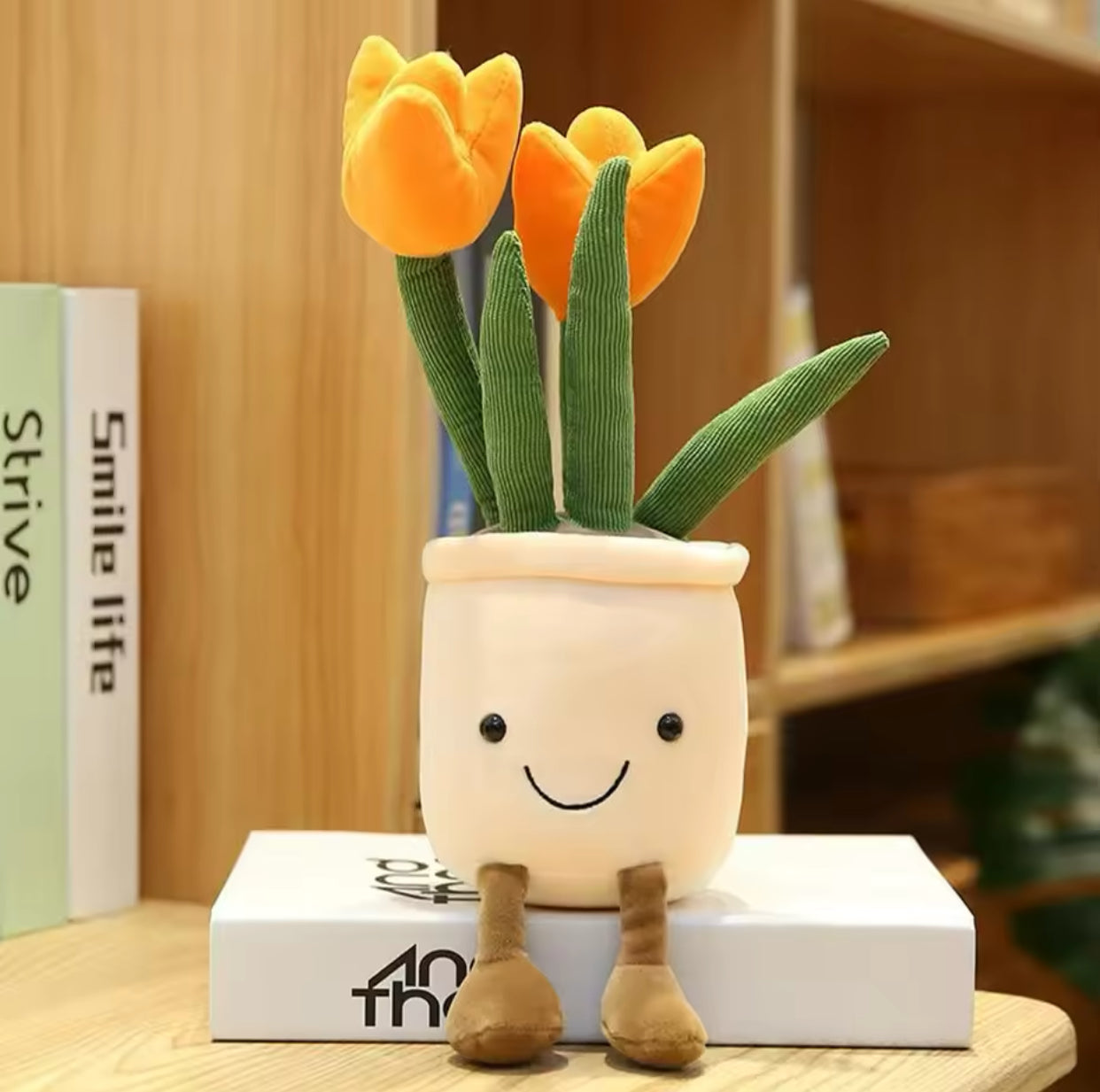 Plush Tulips Flower Pots Stuffed Toy - 35cm