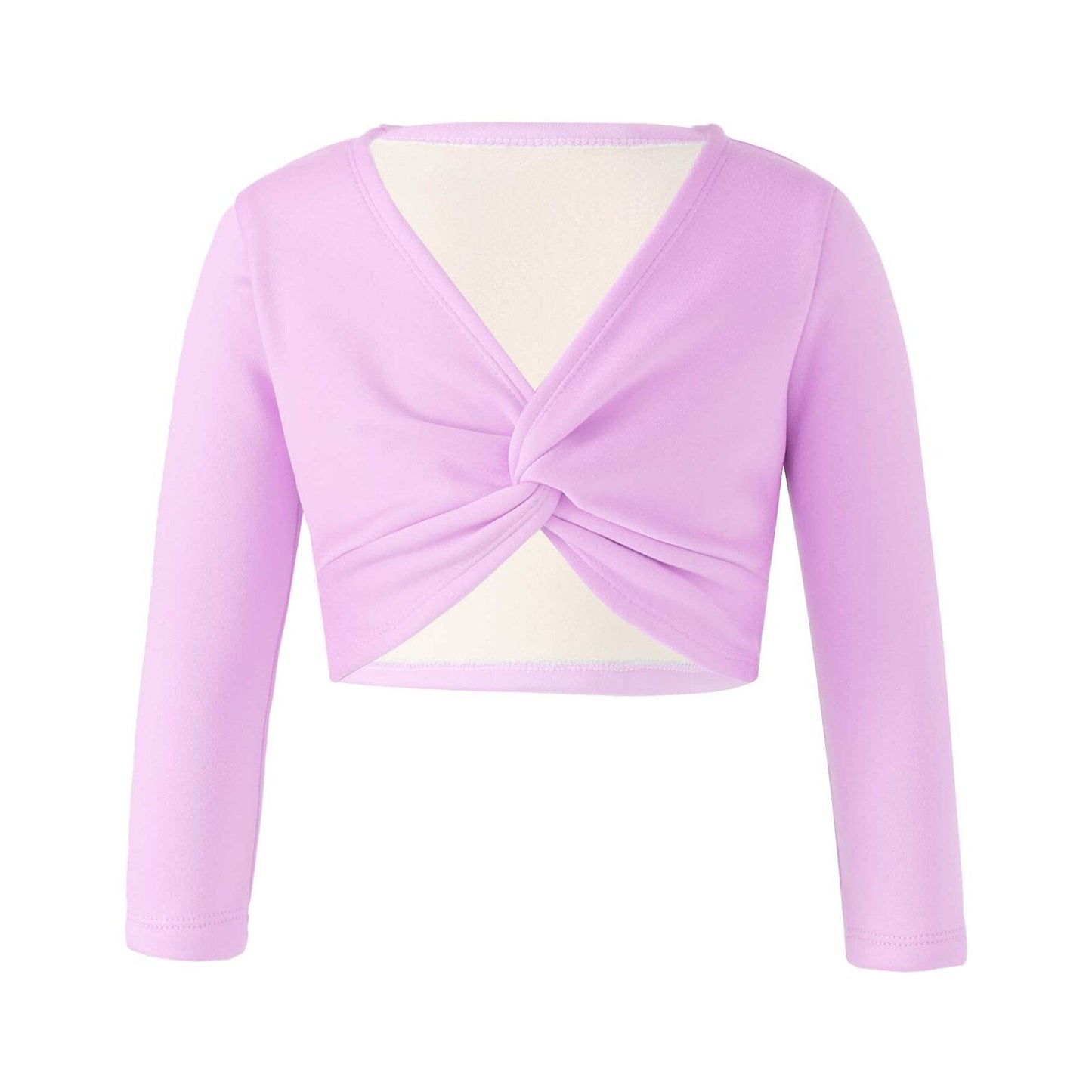 Girls Long Sleeve Wrap Crop Top (Age 5-16YRS) Purple