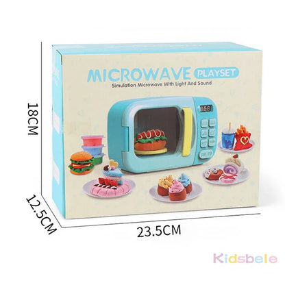 Kid's Kitchen Toys Simulation Microwave Oven Pretend Play