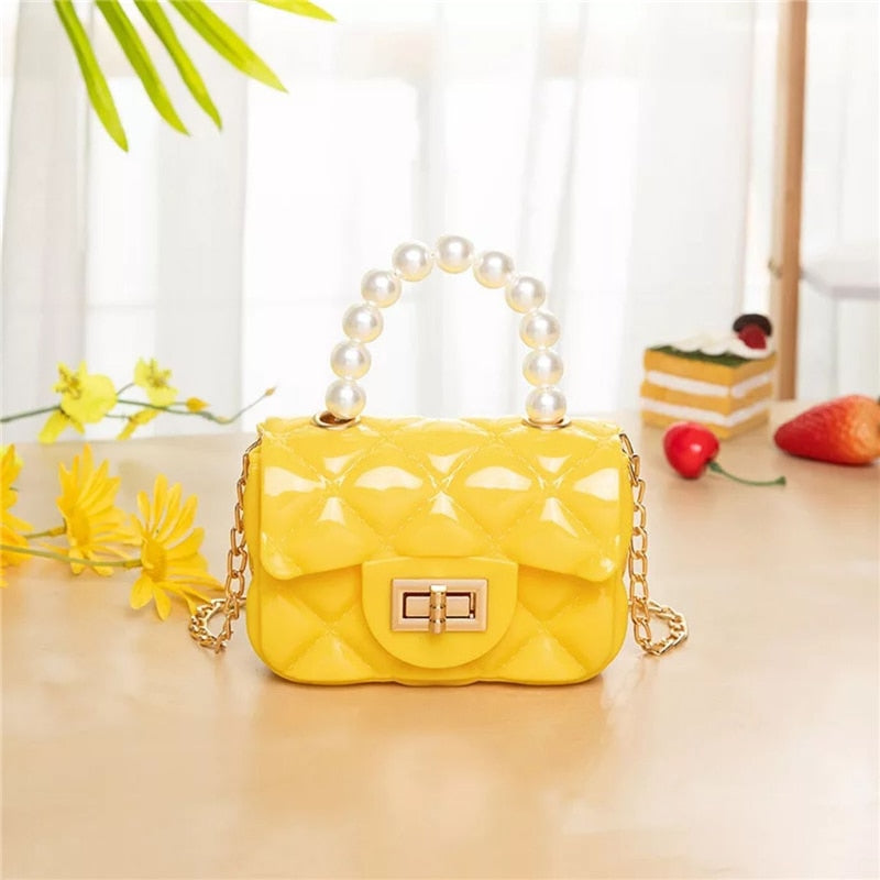 Kids PVC Jelly Purse Handbag Yellow