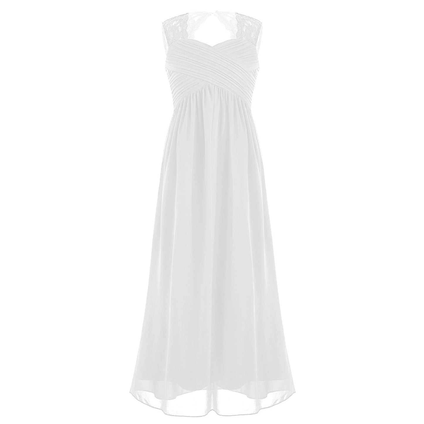 Girls Floaty Chiffon Maxi Dress (Age 4-14 Years) White