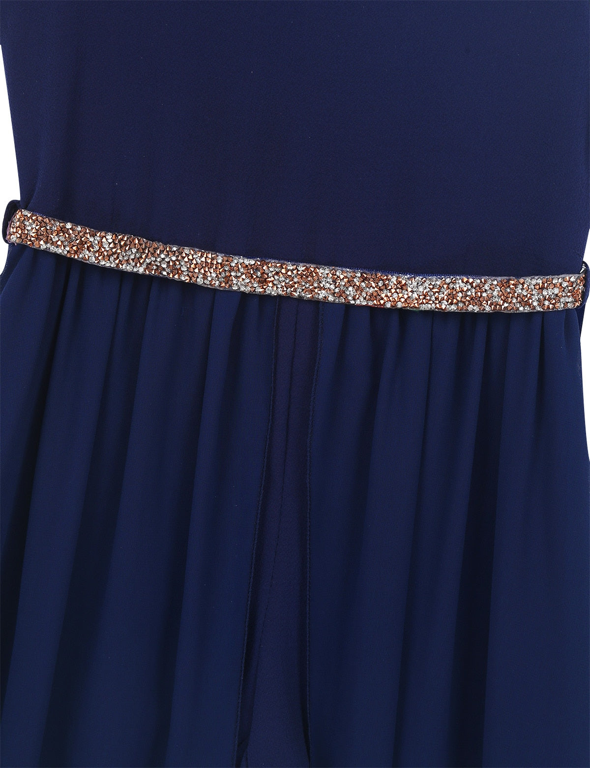 Girls Floaty Dipped Hem & Rhinestone Belt (Age 4-16 YRS)