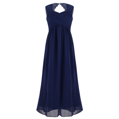 Girls Floaty Chiffon Maxi Dress (Age 4-14 Years) Navy