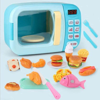 Kid's Kitchen Toys Simulation Microwave Oven Pretend Play