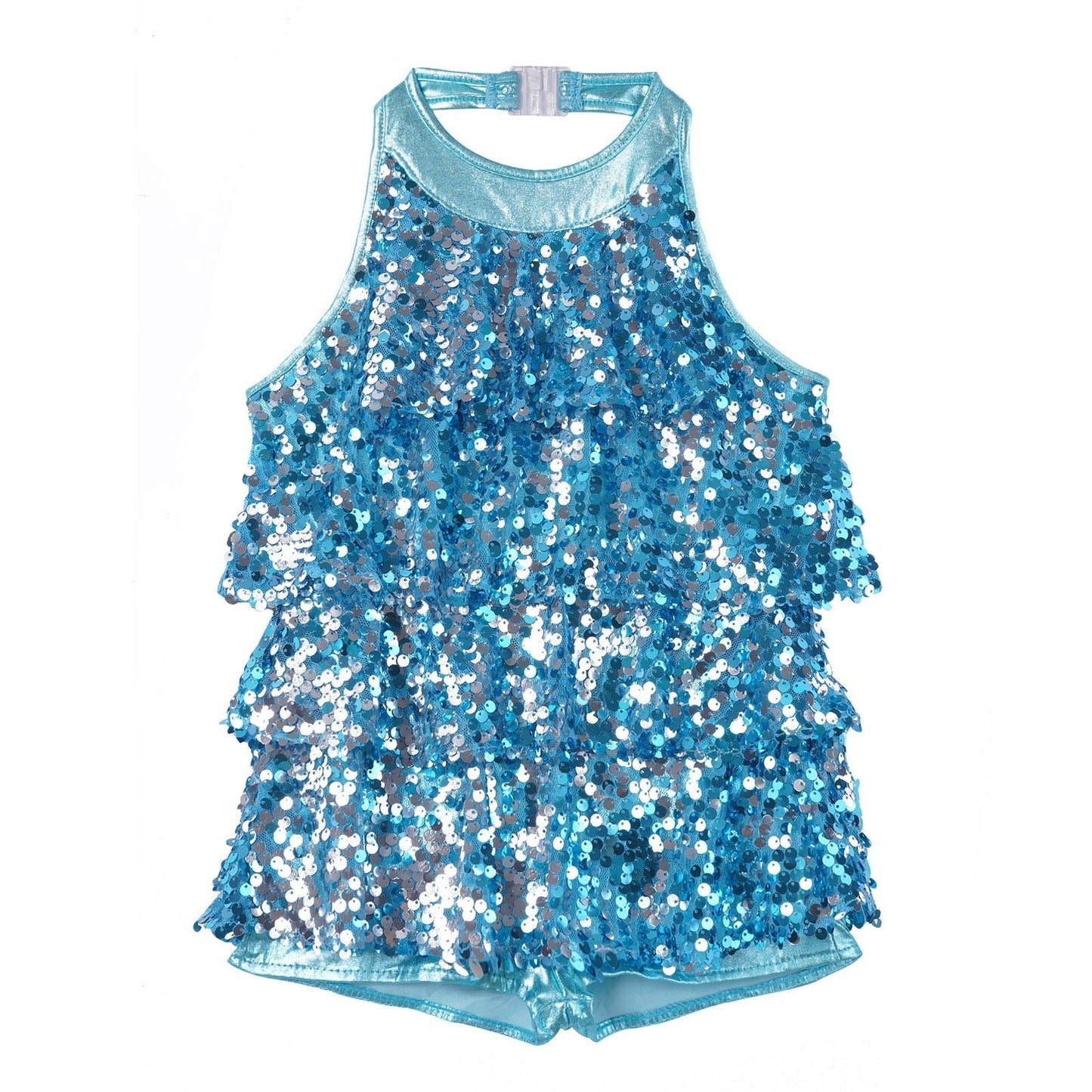 Girls Sequin Unitard Playsuit (Age 6-14 YRS) Blue